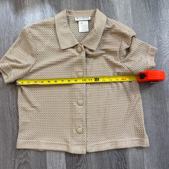 Vintage knit button up short sleeve Size 12 - Picture 3 of 5